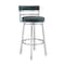 Armen Living Titana 30" Bar Height Swivel Blue Faux Leather and Brushed Stainless Steel Bar Stool 840254335196 - alternate 1
